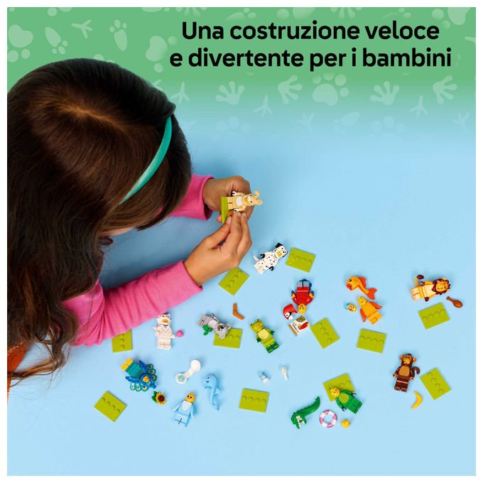 Lego minifigures serie animali 28, 71051, mystery box, 12 personaggi collezionabili in costume, accessori inclusi, eta' 5+