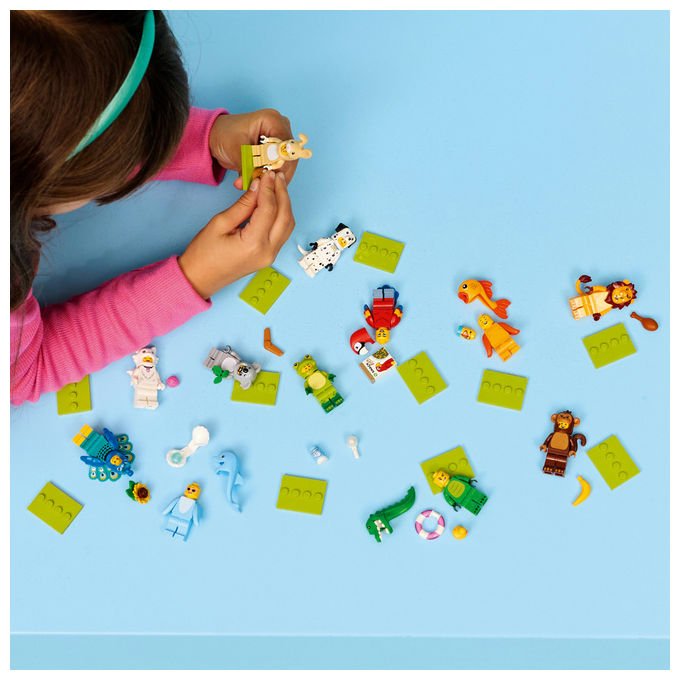 Lego minifigures serie animali 28, 71051, mystery box, 12 personaggi collezionabili in costume, accessori inclusi, eta' 5+