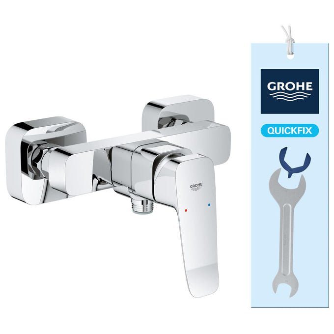 Grohe Dice miscelatore monocomando doccia a parete, cromo, cartuccia ceramica 35 mm, SilkMove, valvola ritegno, QuickSpanner