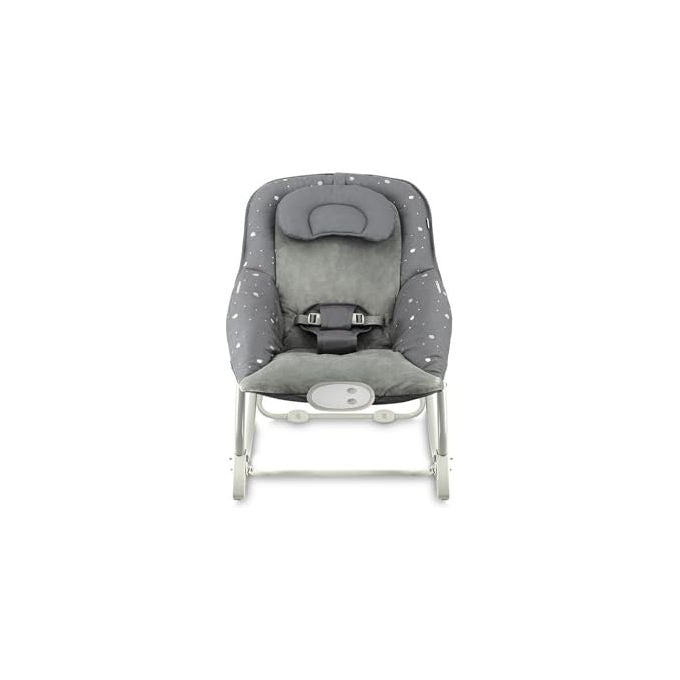 Momi Lapis sdraietta dondolo per neonati, fino a 12 kg, 8 melodie, 3 modalita' vibrazione, schienale 3 posizioni, grigio scuro