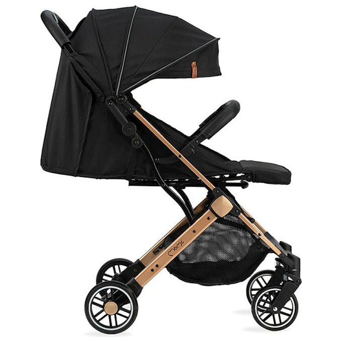 MoMi ESTELLE Passeggino Leggero pieghevole funzione trolley cinture 5 punti da 6 mesi fino a 15 Kg colore Nero