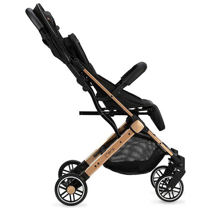 MoMi ESTELLE Passeggino Leggero pieghevole funzione trolley cinture 5 punti da 6 mesi fino a 15 Kg colore Nero