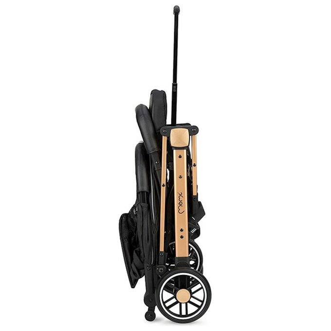 MoMi ESTELLE Passeggino Leggero pieghevole funzione trolley cinture 5 punti da 6 mesi fino a 15 Kg colore Nero