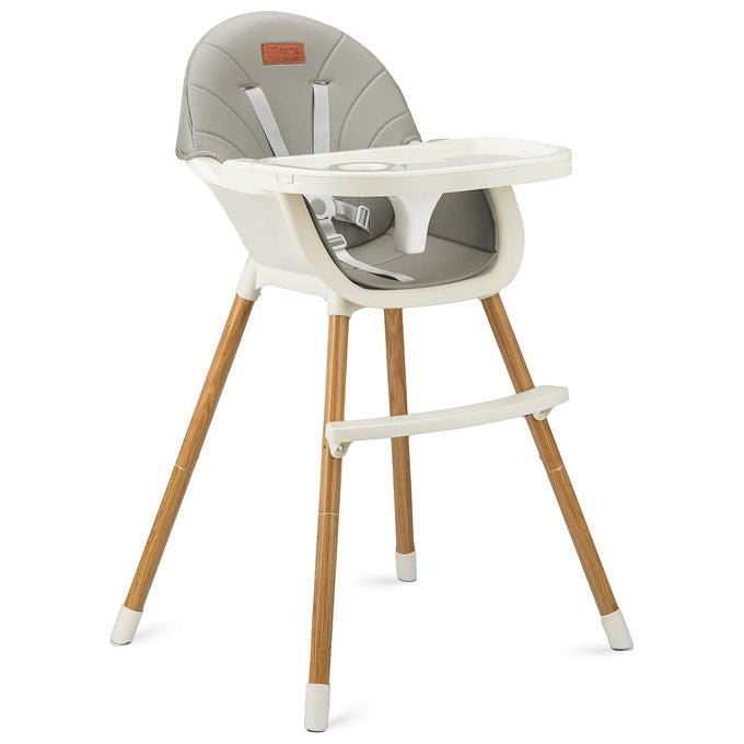 Momi Reki seggiolone pappa 3 in 1, cintura sicurezza 5 punti, vassoio rimovibile, 6 mesi 5 anni, grigio