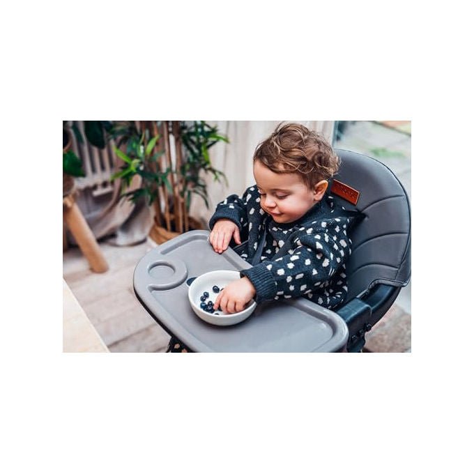 Momi Reki seggiolone pappa 3 in 1, cintura sicurezza 5 punti, vassoio rimovibile, 6 mesi 5 anni, grigio