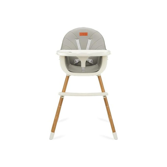 Momi Reki seggiolone pappa 3 in 1, cintura sicurezza 5 punti, vassoio rimovibile, 6 mesi 5 anni, grigio