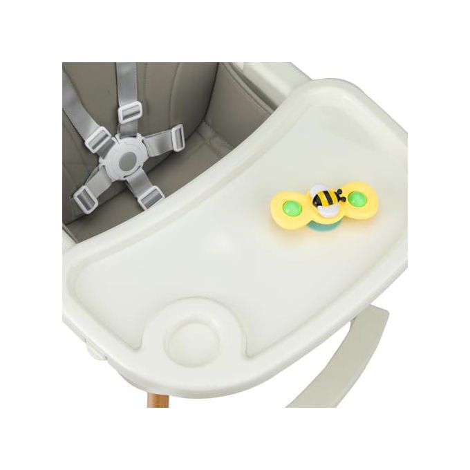 Momi Reki seggiolone pappa 3 in 1, cintura sicurezza 5 punti, vassoio rimovibile, 6 mesi 5 anni, grigio