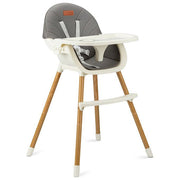 MoMi Reki seggiolone 3 in 1, multifunzionale, ecopelle lavabile, cintura 5 punti, vassoio regolabile, beige