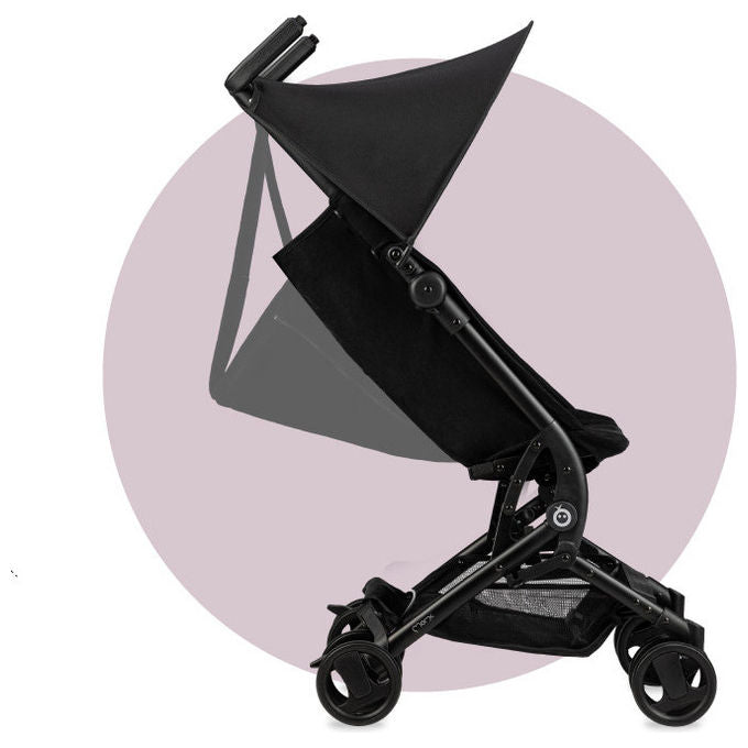 MoMi WOSP00033 Grace Passeggino da Viaggio Compatto Pieghevole telaio alluminio cinture 5 punti zaino incluso colore Nero