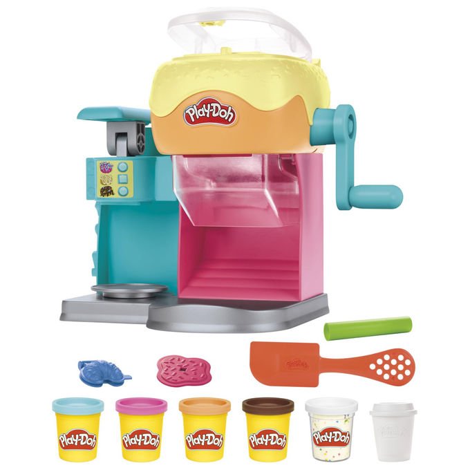 Play-Doh negozio di ciambelle, playset pasta modellabile, crea e decora ciambelle, 3 tipi di ciambelle, dai 3 anni