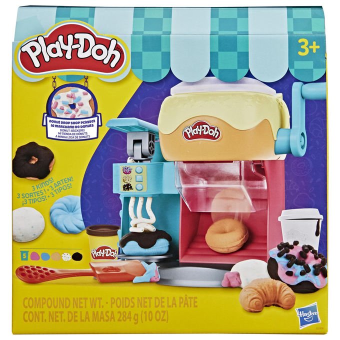 Play-Doh negozio di ciambelle, playset pasta modellabile, crea e decora ciambelle, 3 tipi di ciambelle, dai 3 anni