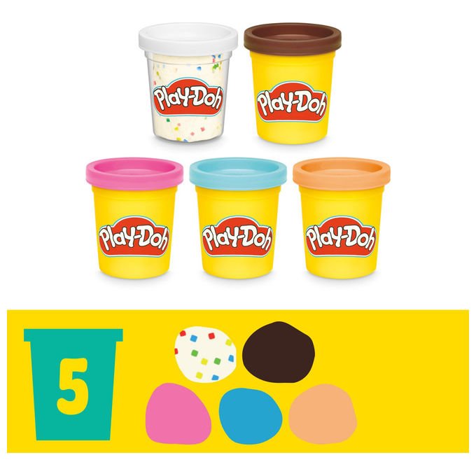 Play-Doh negozio di ciambelle, playset pasta modellabile, crea e decora ciambelle, 3 tipi di ciambelle, dai 3 anni