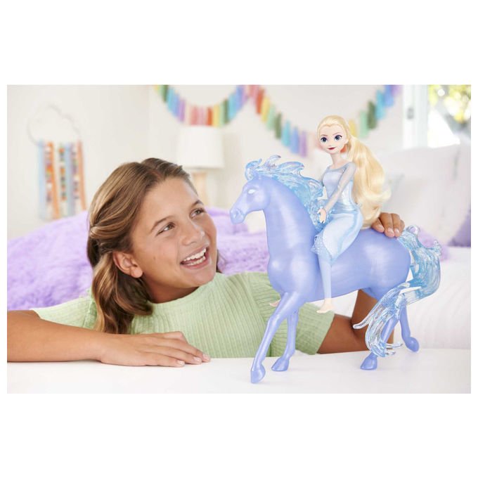 Mattel bambola Elsa e Nokk, Disney Frozen 2, ginocchia pieghevoli, abito rimovibile, dai 3 anni, multicolore
