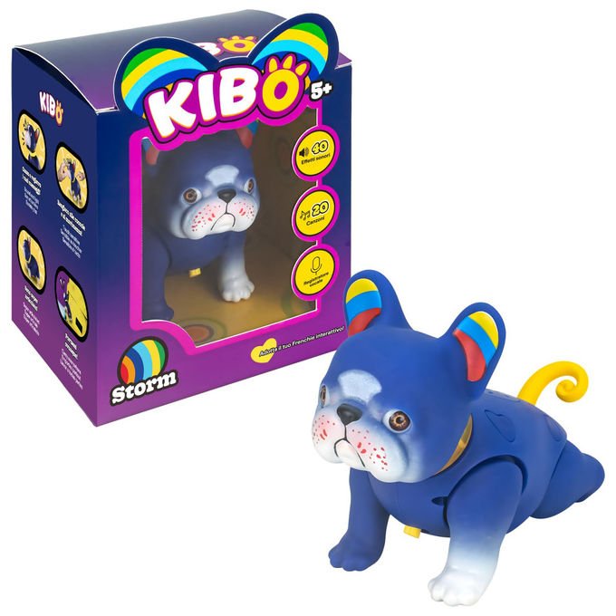 Rocco giocattoli Kibo Storm, bulldog francese interattivo, due modalita' di gioco, 40 suoni, 20 canzoni, da collezione, dai 5 anni