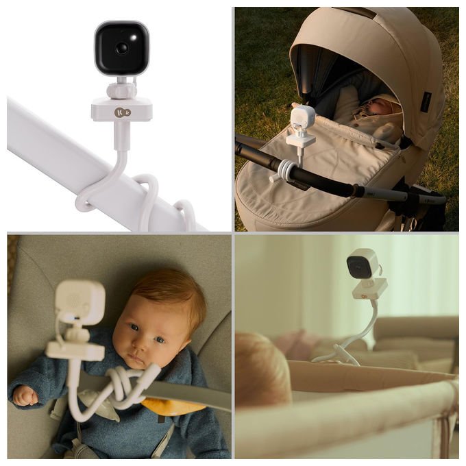 Kinderkraft Niteeye Travel baby monitor con telecamera, schermo 4,3'', senza wifi, visione notturna, audio bidirezionale, modalita' vox, bianco