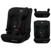 Kinderkraft i-comfy seggiolino auto i-size 3 in 1, 76-150 cm, 15 mesi-12 anni, easy grow system, h-guard, cintura 5 punti, grigio