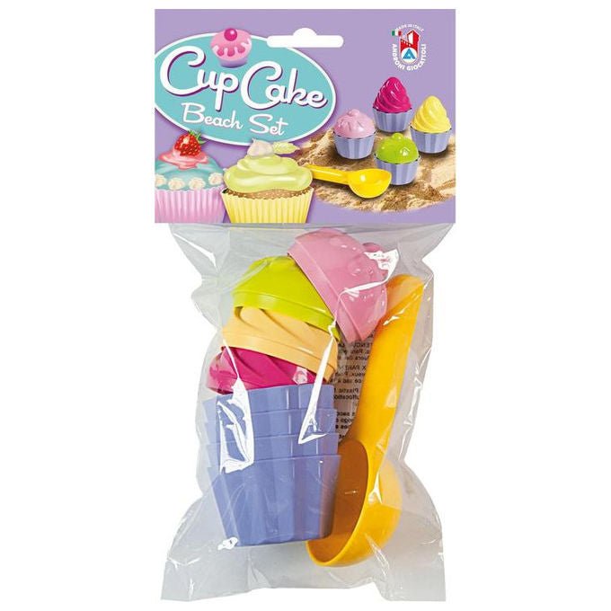 Androni set da pasticciere spiaggia, secchiello e accessori, gioco sabbia bambini, cup cake bakery