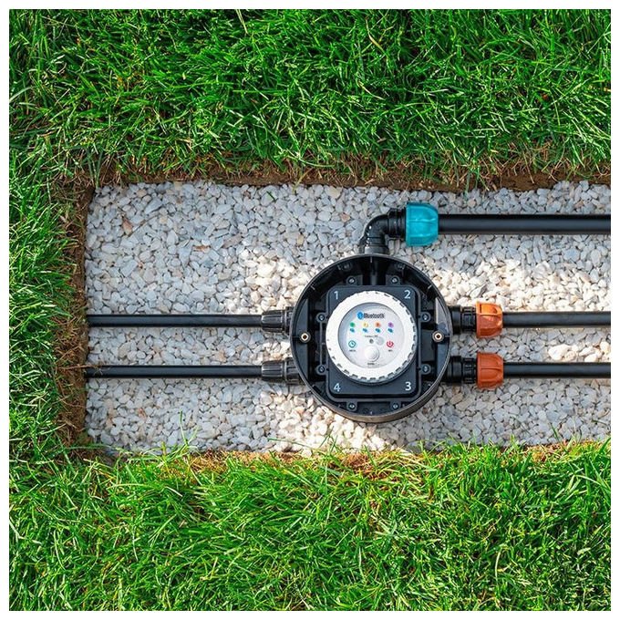 Claber CL0000908400000 Hydro-4 BT Pozzetto Premontato 4 Vie Programmatore Smart Bluetooth 4 Linee Irrigazione fino a 600 m² App myClaber IP68
