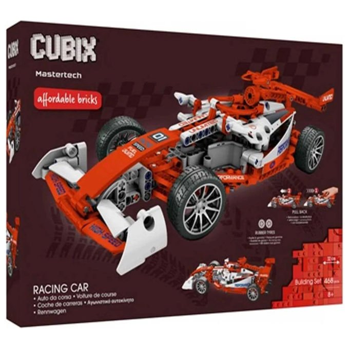 Globo cubix, set 10 mini auto da corsa formula 1, costruzioni educative, trasformabili, compatibili mattoncini, 4+