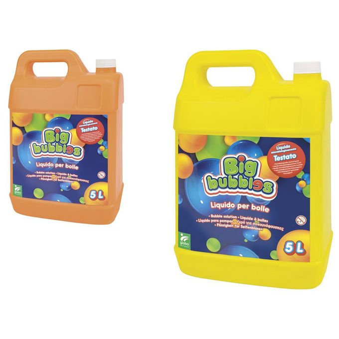 Globo big bubbles, ricarica liquido bolle di sapone, 5 litri, colori assortiti, bambini dai 3 anni, giochi all'aria aperta