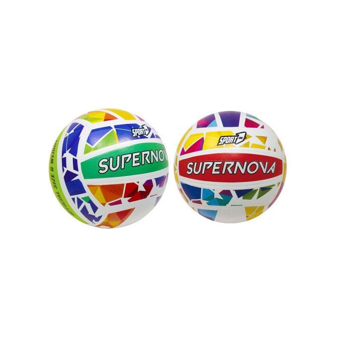 Globo pallone da pallavolo misura 5, PVC multicolor, uso interno ed esterno, sgonfio, diametro 21,6 cm