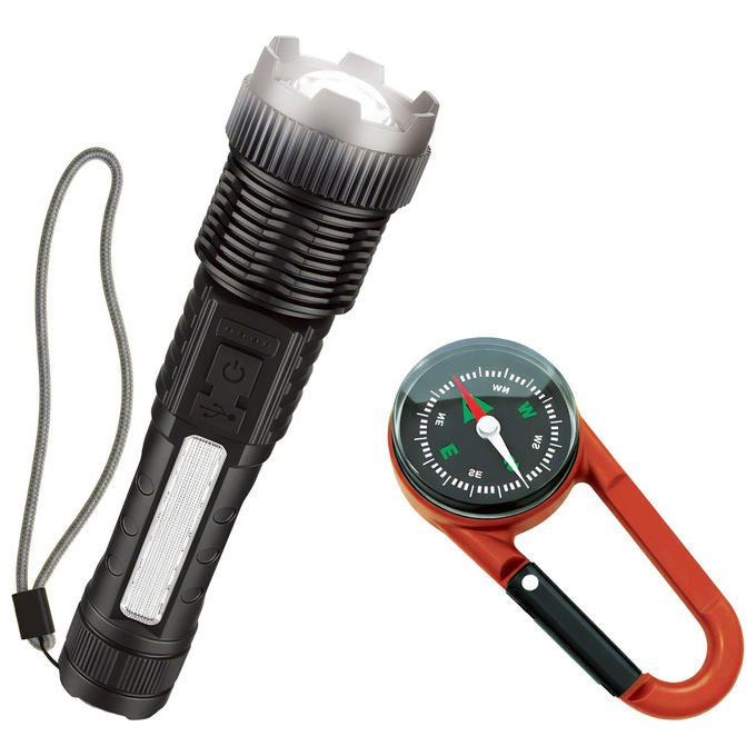 Lisciani kit avventura esploratore, torcia e bussola professionali, manuale illustrato, gioco educativo unisex, 5-12 anni