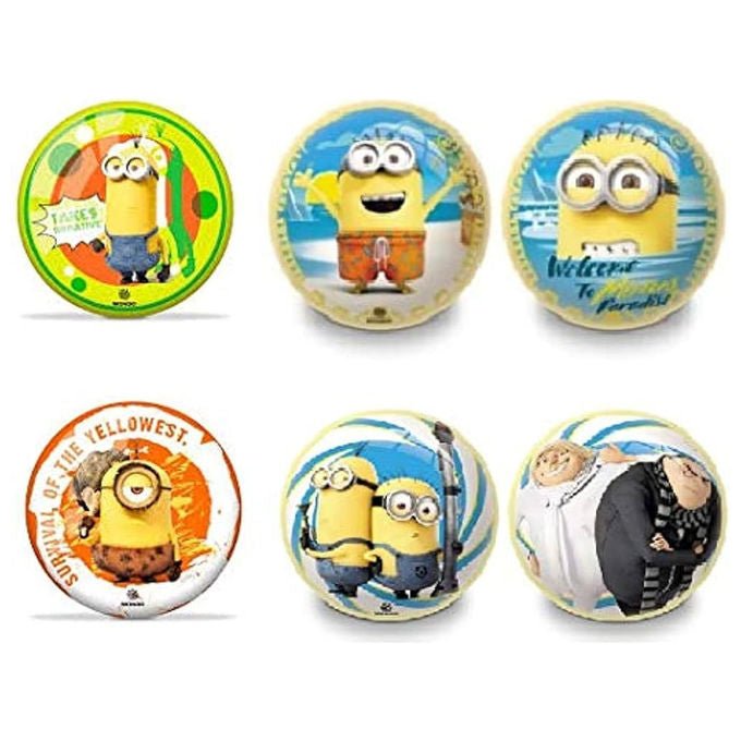 Mandelli pallone Minions, diametro 23 cm, gioco all'aperto, bambini dai 2 anni, palla di gomma