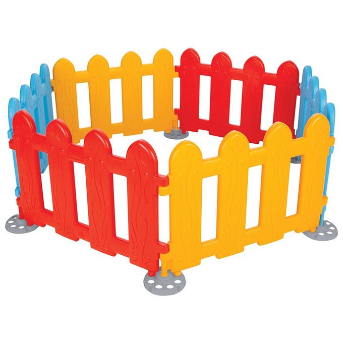 Sport1 box recinto per bambini Funny Fence, 6 pannelli colorati, pieghevole, componibile, senza BPA, uso interno ed esterno