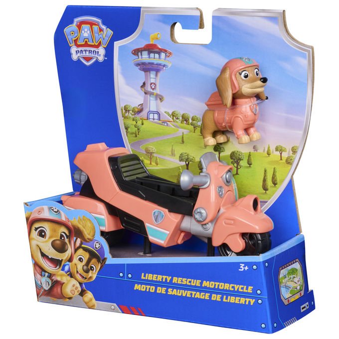 Spin Master Paw Patrol motocicletta di salvataggio di Liberty, moto giocattolo, personaggio da collezione, 3+ anni, multicolore