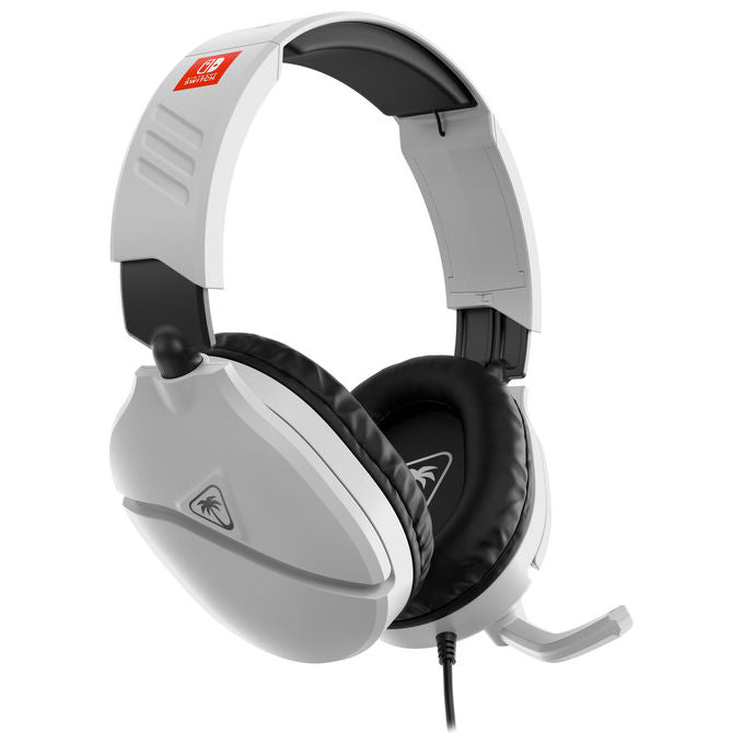 Turtle Beach Recon 70, cuffie gaming con filo, licenza ufficiale Nintendo Switch, microfono pieghevole, jack 3.5 mm, nero bianco