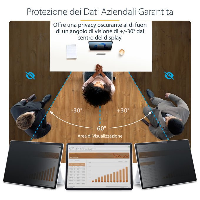 StarTech.com filtro privacy per Surface Pro 8-9-X 13 pollici, 4 posizioni, touch, anti-riflesso, riduzione luce blu 51%