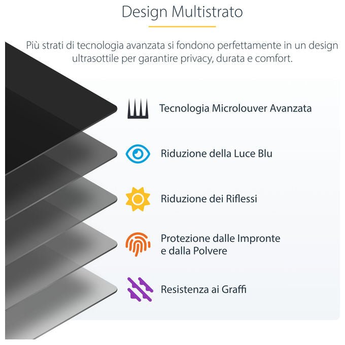 StarTech.com filtro privacy per Surface Pro 8-9-X 13 pollici, 4 posizioni, touch, anti-riflesso, riduzione luce blu 51%