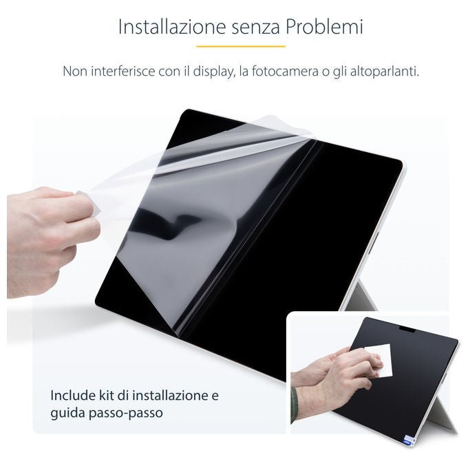 StarTech.com filtro privacy per Surface Pro 8-9-X 13 pollici, 4 posizioni, touch, anti-riflesso, riduzione luce blu 51%