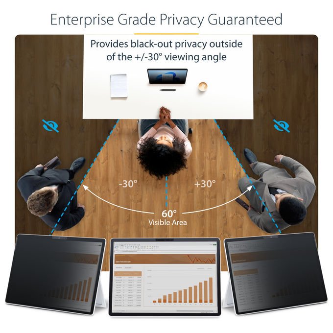 StarTech.com filtro privacy per Surface Pro 8-9-X 13 pollici, 4 posizioni, touch, anti-riflesso, riduzione luce blu 51%