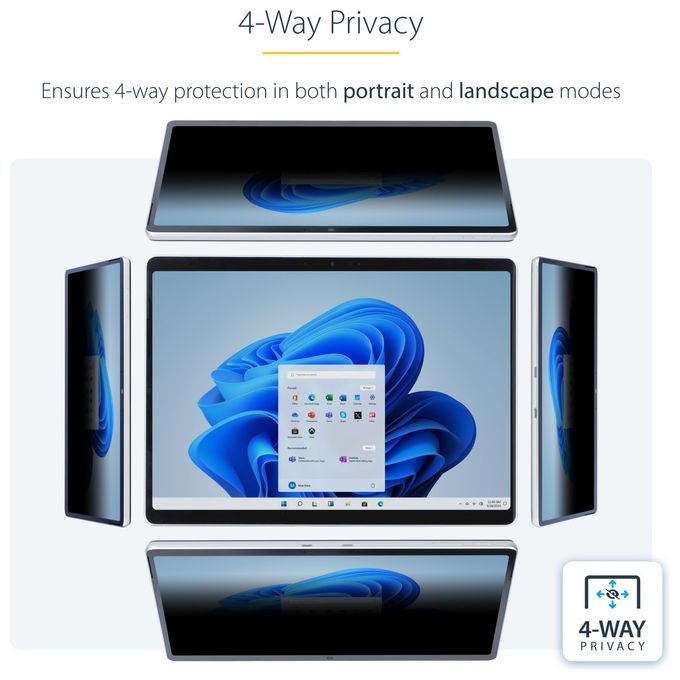 StarTech.com filtro privacy per Surface Pro 8-9-X 13 pollici, 4 posizioni, touch, anti-riflesso, riduzione luce blu 51%
