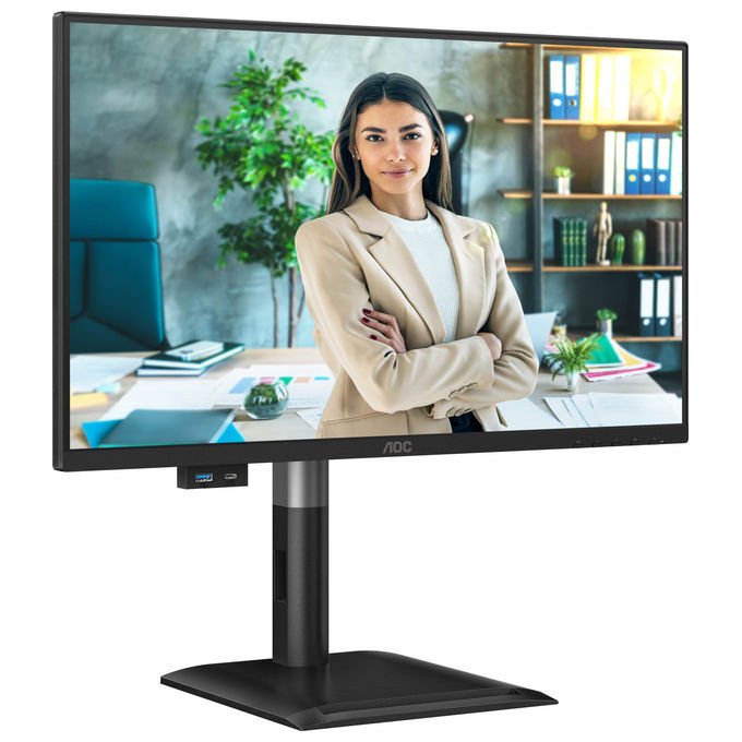 AOC 24P4CV monitor 23,8 pollici IPS Full HD 120Hz, USB-C 96W, hub USB 3.2, KVM, ethernet, regolazione altezza