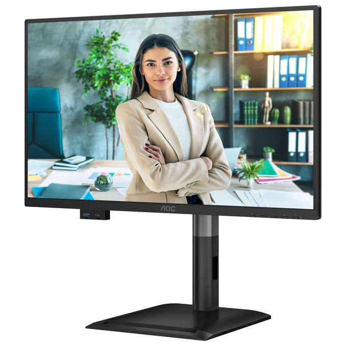 AOC 24P4CV monitor 23,8 pollici IPS Full HD 120Hz, USB-C 96W, hub USB 3.2, KVM, ethernet, regolazione altezza