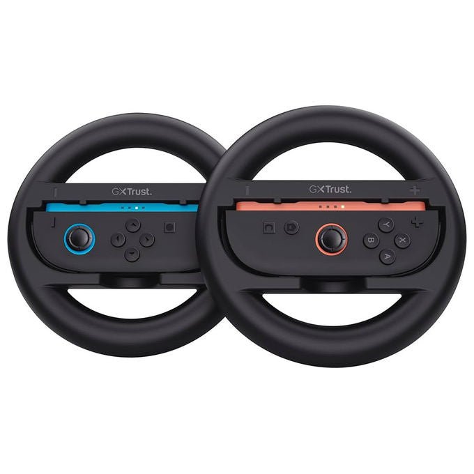 Trust GXT 1257, volante per Joy-Con Nintendo Switch 2, set da 2, compatibile Mario Kart, design ergonomico, nero