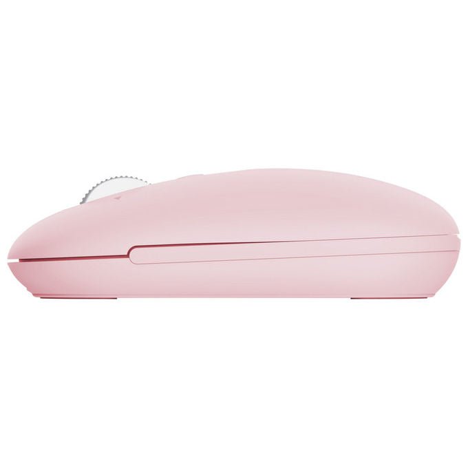 Trust Seron Slim Multi, mouse wireless ambidestro, Bluetooth e USB, ottico 3200 DPI, 7 tasti silenziosi, hyperscroll, ricaricabile, rosa