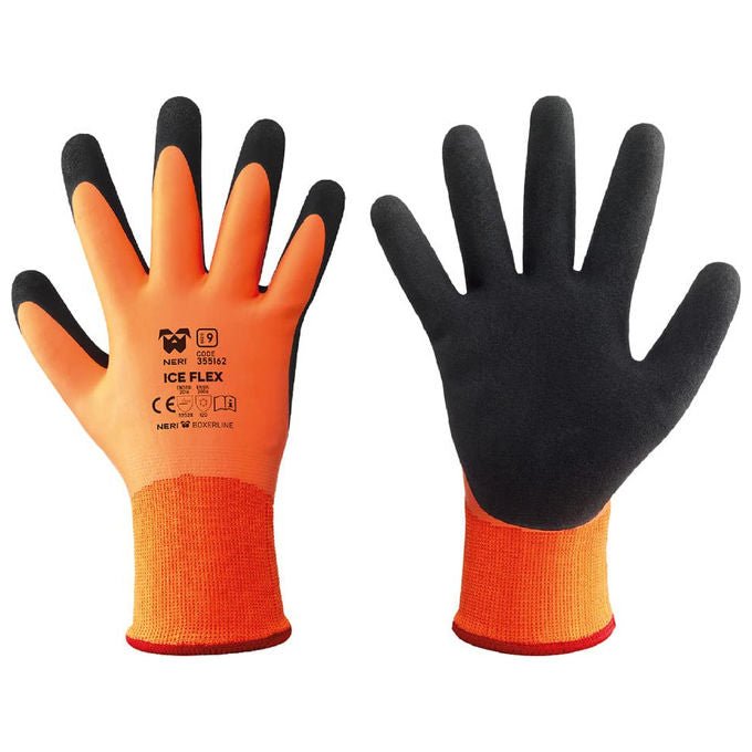 Neri Safety guanti termici Ice Flex taglia 9, acrilico poliestere e lattice, antifreddo, arancione nero, doppia spalmatura, unisex