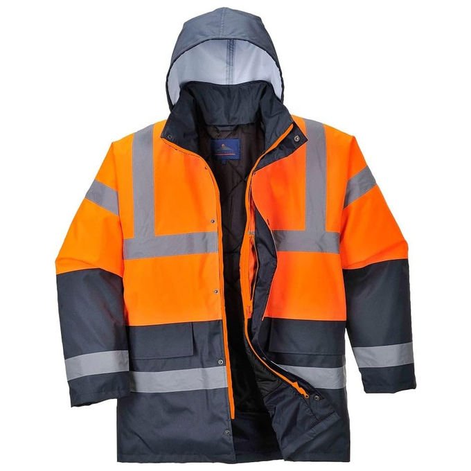 Neri Safety giaccone da lavoro Gallup 4 in 1, alta visibilita', maniche staccabili, arancio blu, XXL, poliestere