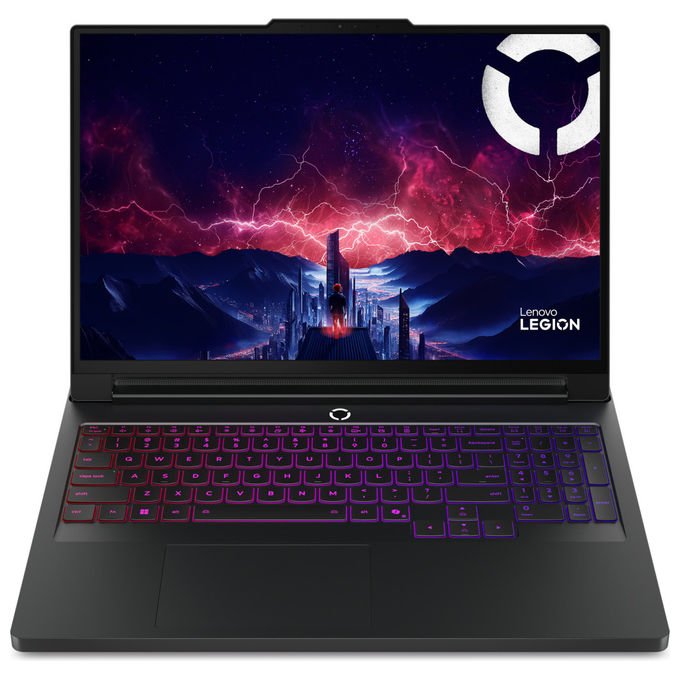 Lenovo Legion Pro 7 16AFR10H, notebook gaming 16'' OLED WQXGA 240 Hz, AMD Ryzen 9 9955HX3D, RTX 5080 16 GB, 32 GB DDR5, SSD 2 TB, Wi-Fi 7, Windows 11 Home, nero