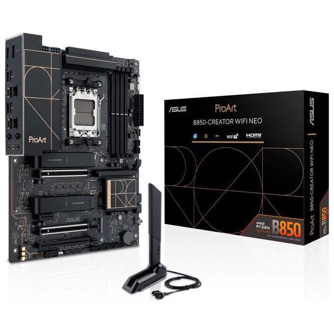 ASUS scheda madre PROART B850-CREATOR WIFI NEO, Socket AM5, AMD B850, DDR5 256 GB, Wi-Fi 7, ATX