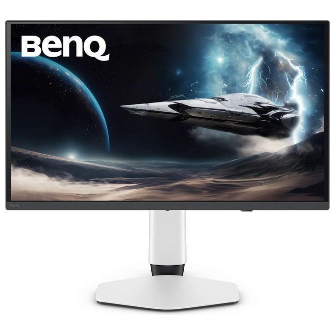 BenQ Mobiuz EX271UZ, monitor gaming OLED 26,5 pollici, 4K Ultra HD, 240 Hz, 0,03 ms, FreeSync Premium Pro, HDMI 2.1, USB-C 90W, nero, bianco
