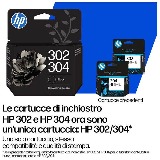 HP cartuccia d'inchiostro tricolore originale 302XL 304XL, ciano magenta giallo, 100 pagine, per DeskJet ed Envy