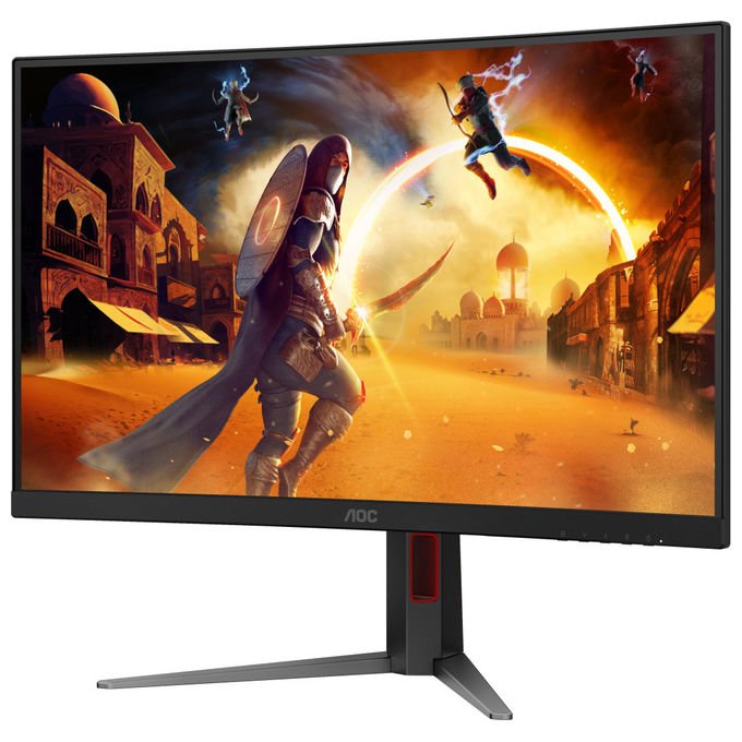 AOC monitor gaming curvo 27 pollici C27G4Z2, Full HD 1920x1080, 260 Hz, 1 ms, Fast VA, HDR10, Adaptive Sync, nero rosso