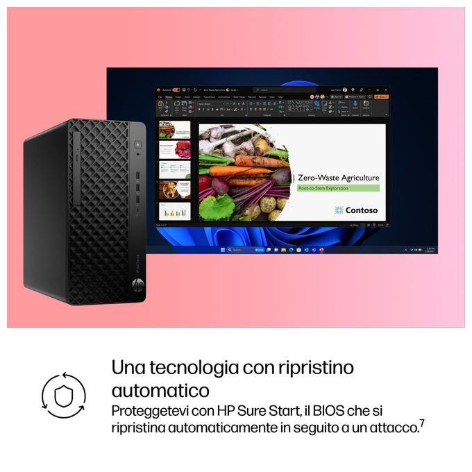 HP ProDesk 4 Tower G1i, pc desktop AI, Intel Core Ultra 5 235, 16 GB DDR5, SSD 512 GB NVMe, Windows 11 Pro