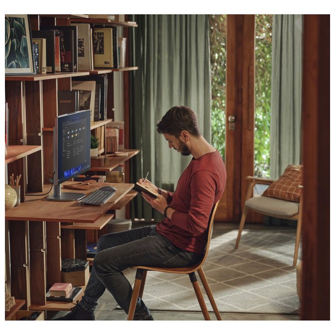 HP OmniStudio X, PC all-in-one 27 pollici touch, Intel Core Ultra 7, 16 GB RAM, 1 TB SSD, Full HD IPS, Windows 11 Home, argento