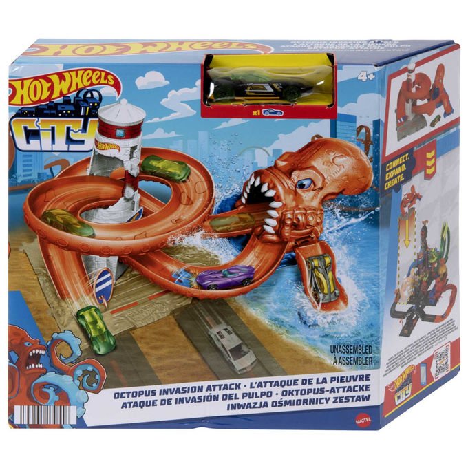 Hot Wheels City Creature Mostruose playset HDR29, pista per veicoli, include 1 veicolo Hot Wheels, colori assortiti, dai 4 anni