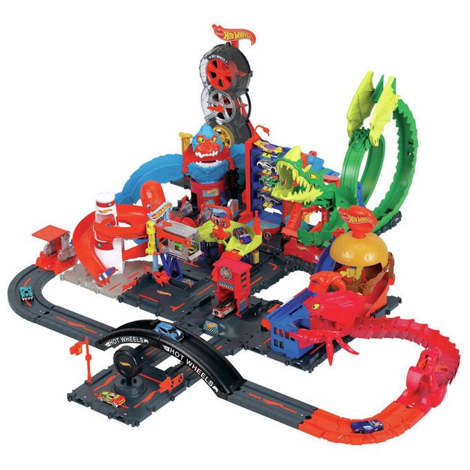 Hot Wheels City Creature Mostruose playset HDR29, pista per veicoli, include 1 veicolo Hot Wheels, colori assortiti, dai 4 anni